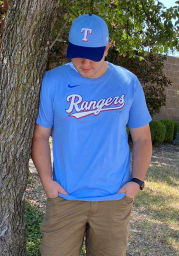 Rougned Odor Texas Rangers Light Blue Name Number Short Sleeve Player T Shirt