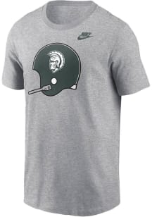 Nike Michigan State Spartans Grey Football Helmet Short Sleeve T Shirt