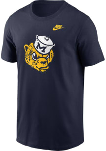 Michigan Wolverines Blue Nike Football Helmet Short Sleeve T Shirt