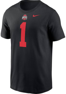 Mens Ohio State Buckeyes Black Nike Name and Number Player T Shirt