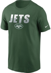 Nike New York Jets Green Split Team Name Essential Short Sleeve T Shirt