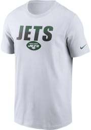 Nike New York Jets White Split Team Name Essential Short Sleeve T Shirt
