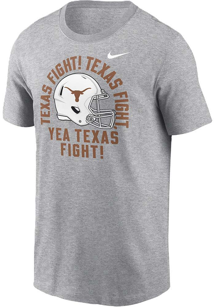 Nike Texas Longhorns HEATHER GREY Football Helmet Short Sleeve T