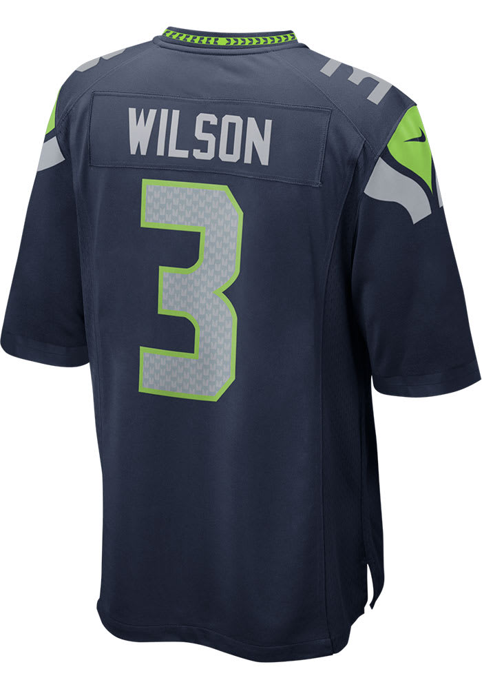 Russell Wilson Nike Seattle Seahawks Navy Blue Home Game Football Jersey