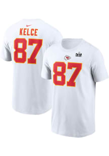 Travis Kelce Kansas City Chiefs White SB PARTICIPANT 2023 Short Sleeve Player T Shirt