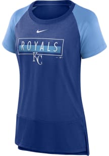 Nike Kansas City Royals Womens Blue Raglan Short Sleeve T-Shirt