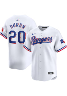 Ezequiel Duran Nike Texas Rangers Mens White Home Limited Baseball Jersey