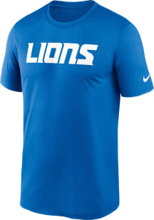 Nike Detroit Lions Blue Legend Wordmark Short Sleeve T Shirt