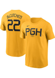 Andrew McCutchen Pittsburgh Pirates Gold City Con Short Sleeve Player T Shirt