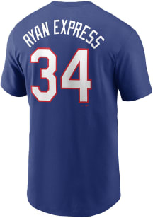 Nolan Ryan Texas Rangers Blue Ryan Express NN Short Sleeve Player T Shirt