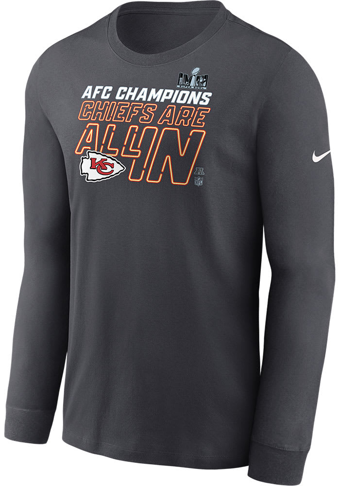 Nike Chiefs 2023 AFC Conference Champions Trophy Collection Long Sleeve ...