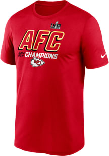 Nike Kansas City Chiefs Red 2023 AFC Conference Champions Iconic Short Sleeve T Shirt