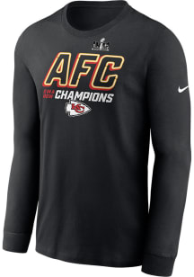 Nike Kansas City Chiefs Black 2023 AFC Conference Champions Iconic Long Sleeve T Shirt