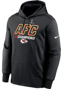 Nike Kansas City Chiefs Mens Black 2023 AFC Conference Champions Iconic Hood