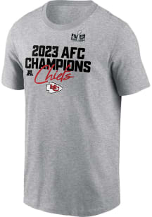 Nike Kansas City Chiefs Grey 2023 AFC Conference Champions Roster Short Sleeve T Shirt