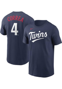 Carlos Correa Minnesota Twins Navy Blue Name Number Short Sleeve Player T Shirt