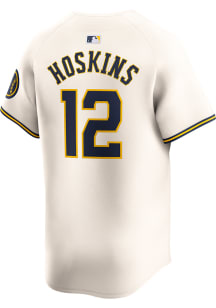 Rhys Hoskins Nike Milwaukee Brewers Mens Ivory Home Limited Baseball Jersey