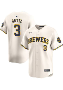 Joey Ortiz Nike Milwaukee Brewers Mens Ivory Home Limited Baseball Jersey