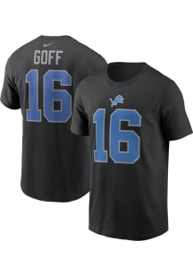 Jared Goff Detroit Lions Black Alt Short Sleeve Player T Shirt
