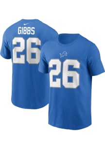 Jahmyr Gibbs Detroit Lions Blue Home Short Sleeve Player T Shirt