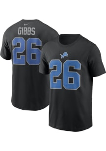 Jahmyr Gibbs Detroit Lions Black Alt Short Sleeve Player T Shirt
