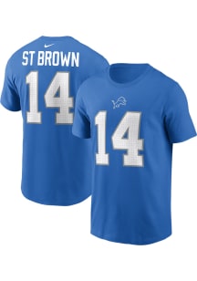 Amon-Ra St. Brown Detroit Lions Blue Home Short Sleeve Player T Shirt