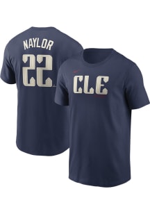 Josh Naylor Cleveland Guardians Navy Blue City Connect Short Sleeve Player T Shirt