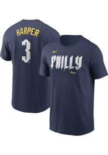 Bryce Harper Philadelphia Phillies Blue City Connect Short Sleeve Player T Shirt