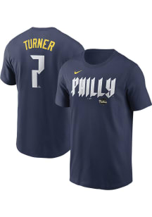 Trea Turner Philadelphia Phillies Blue City Connect Short Sleeve Player T Shirt