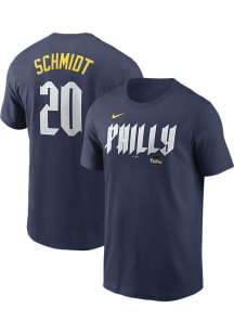 Mike Schmidt Philadelphia Phillies Blue City Connect Short Sleeve Player T Shirt