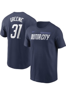 Riley Greene Detroit Tigers Navy Blue City Connect Short Sleeve Player T Shirt