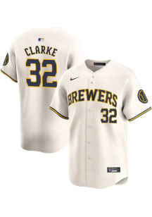 Taylor Clarke Nike Milwaukee Brewers Mens Ivory Home Limited Baseball Jersey