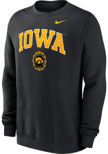 Mens Iowa Hawkeyes Black Nike Modern Tradition Crew Sweatshirt