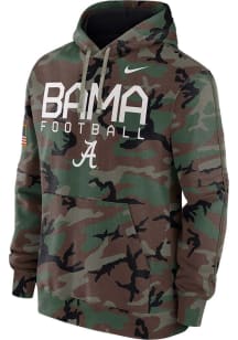 Nike Alabama Crimson Tide Mens Green Military Appreciation Fleece Long Sleeve Hoodie