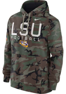 Nike LSU Tigers Mens Green Military Appreciation Fleece Long Sleeve Hoodie