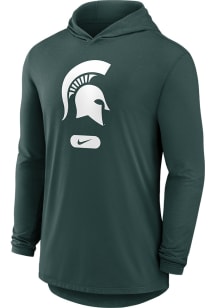 Mens Michigan State Spartans Green Nike Lightweight Primary Logo Hooded Sweatshirt