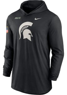 Mens Michigan State Spartans Black Nike Military Appreciation Light Weight Hooded Sweatshirt