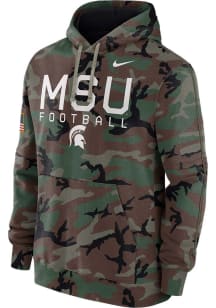 Mens Michigan State Spartans Green Nike Military Appreciation Fleece Hooded Sweatshirt