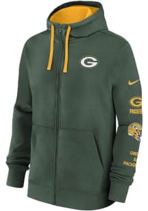 Nike Green Bay Packers Mens Green Club Long Sleeve Full Zip Jacket
