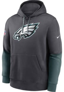 Nike Philadelphia Eagles Mens Charcoal Sideline Club Long Sleeve Hoodie