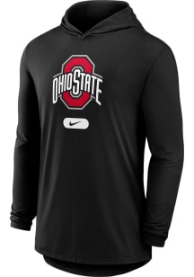 Mens Ohio State Buckeyes Black Nike Lightweight Primary Logo Hooded Sweatshirt