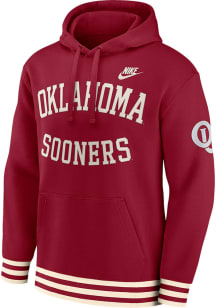 Nike Oklahoma Sooners Mens Crimson Modern Tradition Retro Long Sleeve Hoodie
