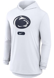 Mens Penn State Nittany Lions White Nike Lightweight Primary Logo Hooded Sweatshirt