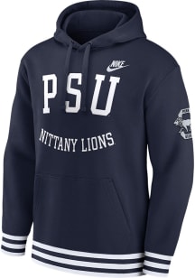 Mens Penn State Nittany Lions Navy Blue Nike Modern Tradition Retro Hooded Sweatshirt