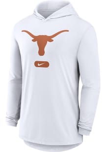 Nike Texas Longhorns Mens White Lightweight Primary Logo Long Sleeve Hoodie