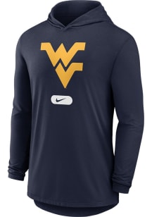 Nike West Virginia Mountaineers Mens Navy Blue Lightweight Primary Logo Long Sleeve Hoodie