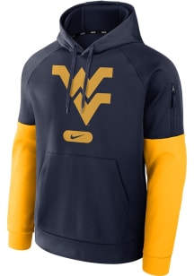 Nike West Virginia Mountaineers Mens Navy Blue Fitness Primary Logo Hood