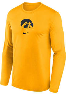 Nike Iowa Hawkeyes Gold Basketball On Court Shooting Long Sleeve T-Shirt