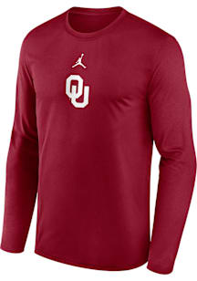 Nike Oklahoma Sooners Crimson Basketball On Court Shooting Long Sleeve T-Shirt
