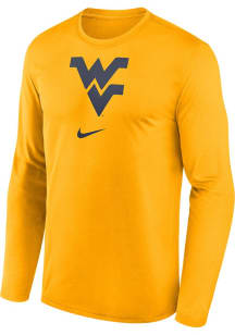 Nike West Virginia Mountaineers Gold Basketball On Court Shooting Long Sleeve T-Shirt